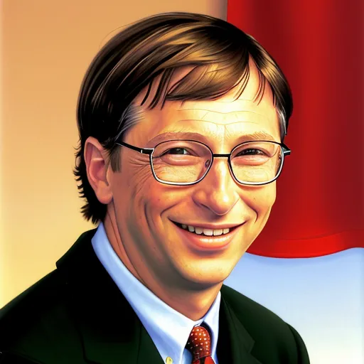 Portrait of a young Bill Gates smiling.