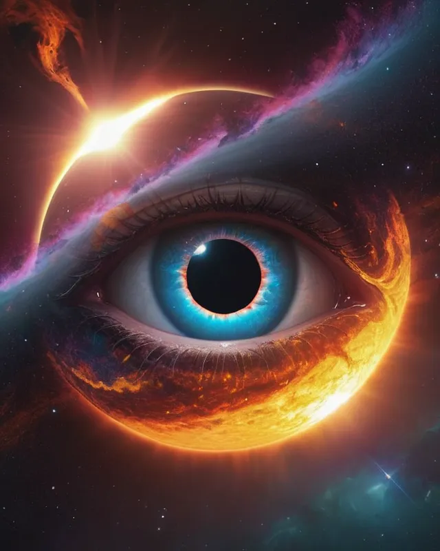 A solar eclipse a cosmic eye On - Free AI Photo Generator - starryai