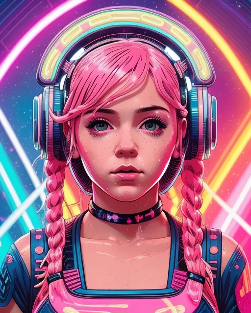 pink hair girl pigtails., dan - Free AI Photo Generator - starryai
