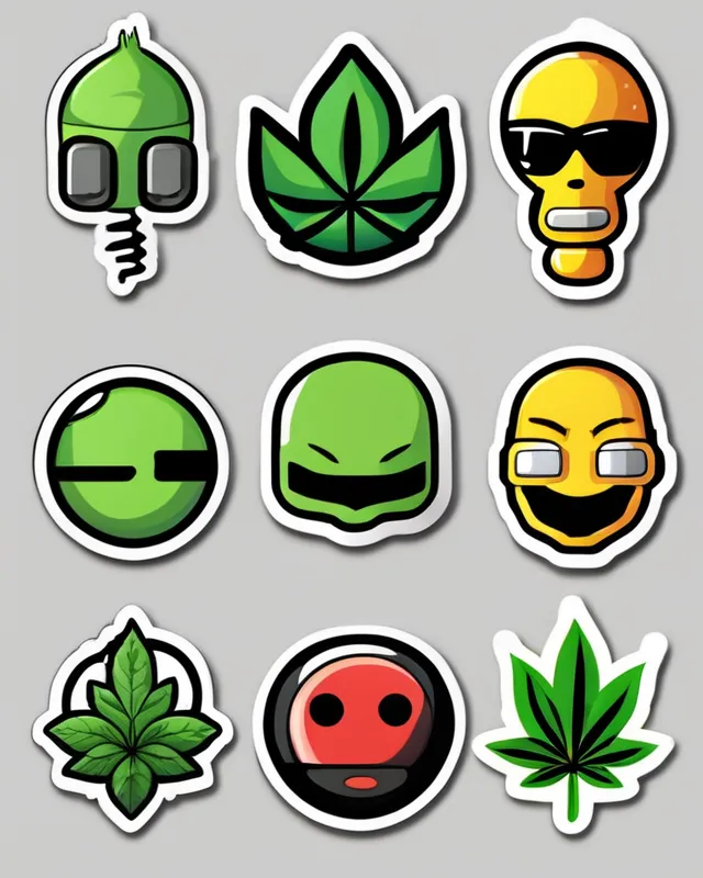 420 Emoji, robot alien, 420, cannabis leaf,  hip-hop style, 