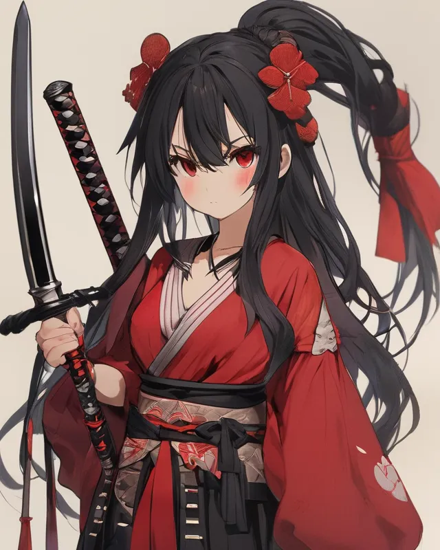 Detailed, girl long black hair, - Free AI Photo Generator - starryai
