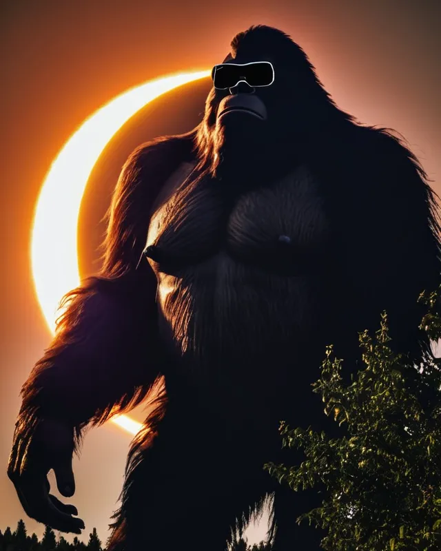 Bigfoot during the solar eclipse 