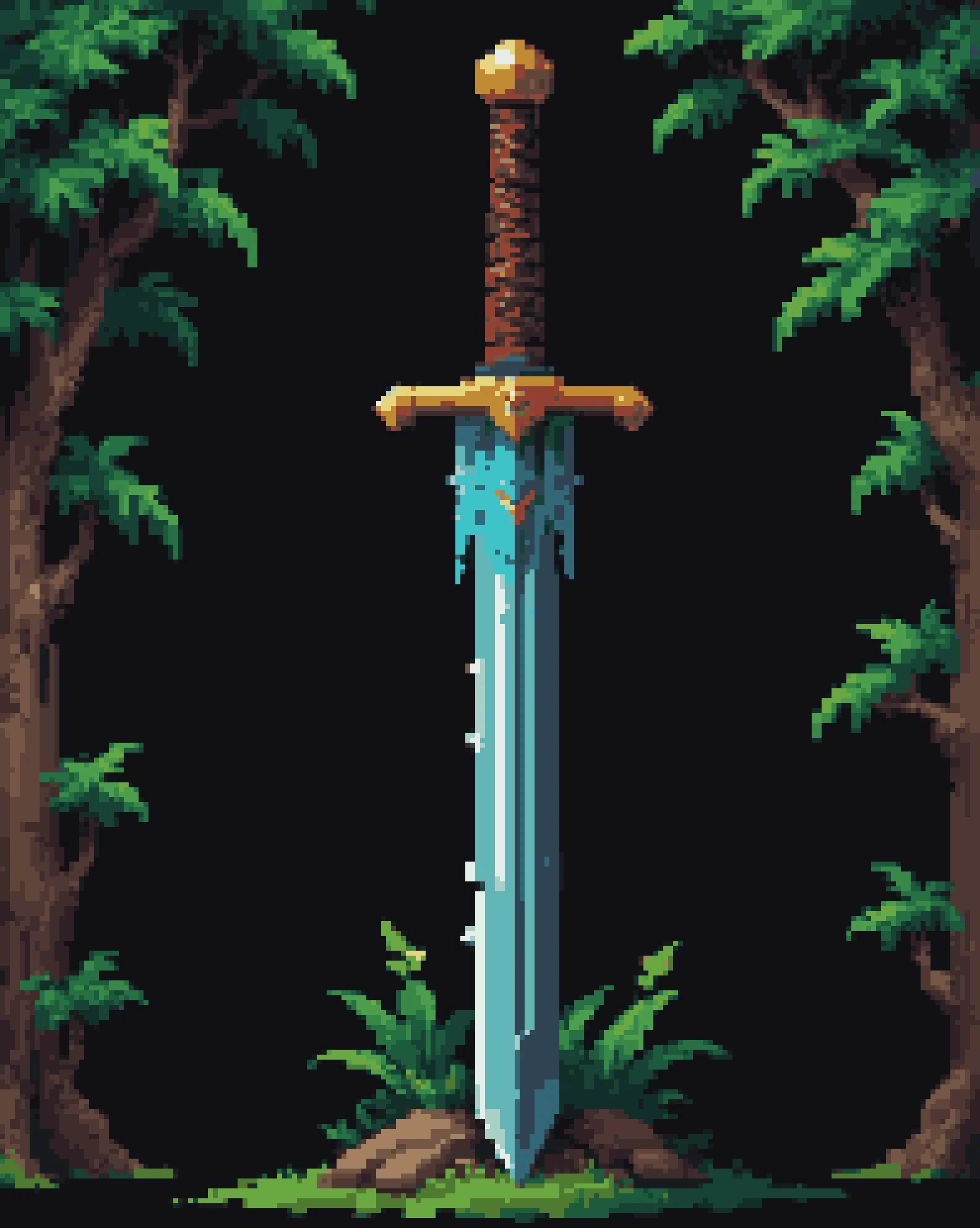 Epic pixel art sword