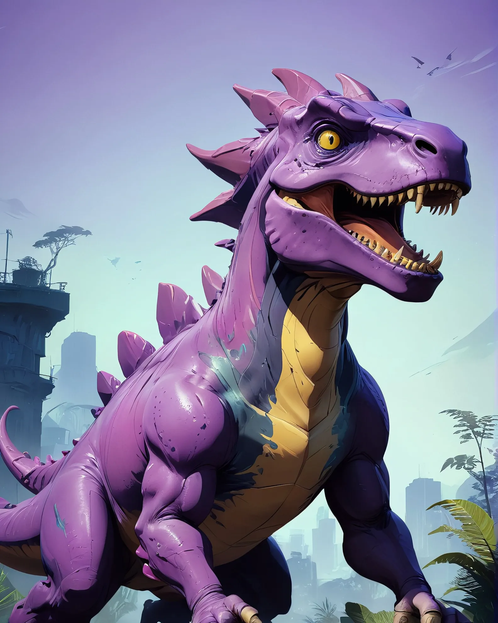 Hot Og purple dino