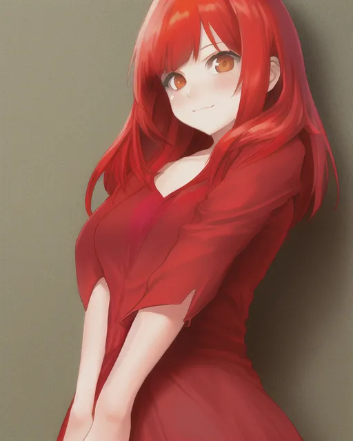 cute shy red head