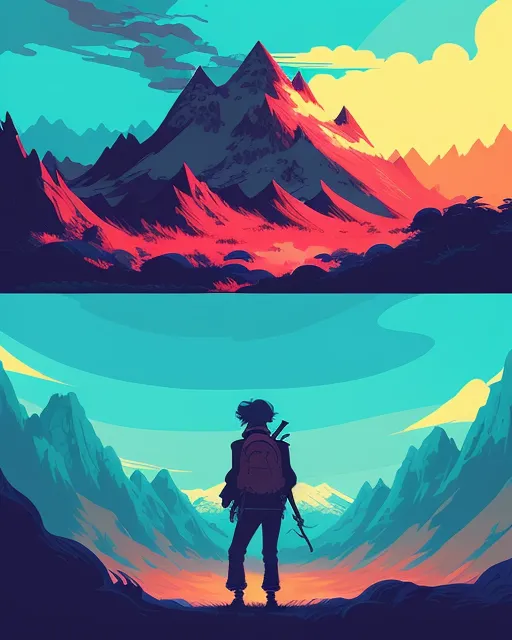 A mountain range - Free AI Photo Generator - starryai