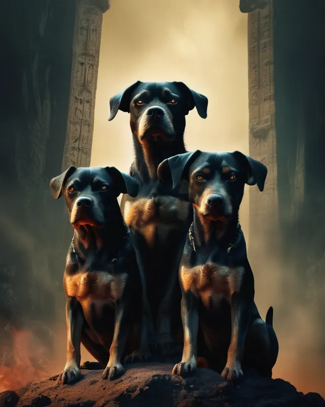 A three-headed dog guarding the underworld