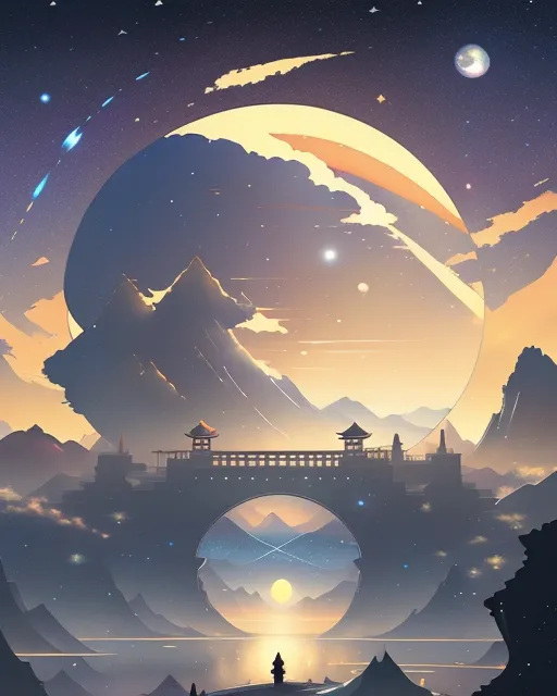 Sky world 3 moons ability see - Free AI Photo Generator - starryai