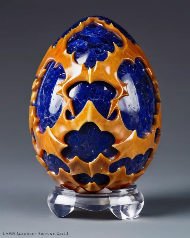 a dragon egg carved from lapez - Free AI Photo Generator - starryai