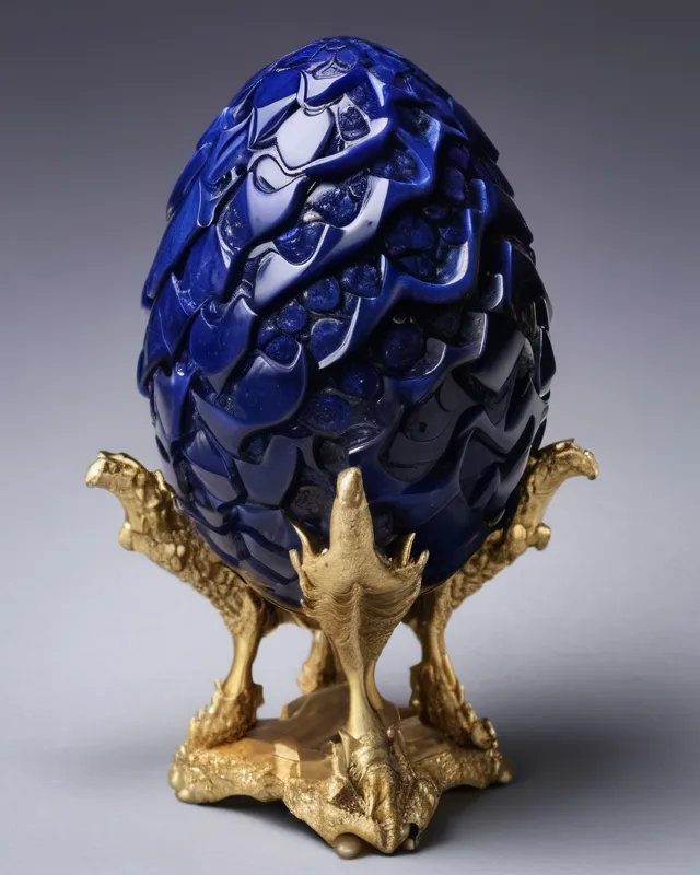 a dragon egg carved from lapez - Free AI Photo Generator - starryai
