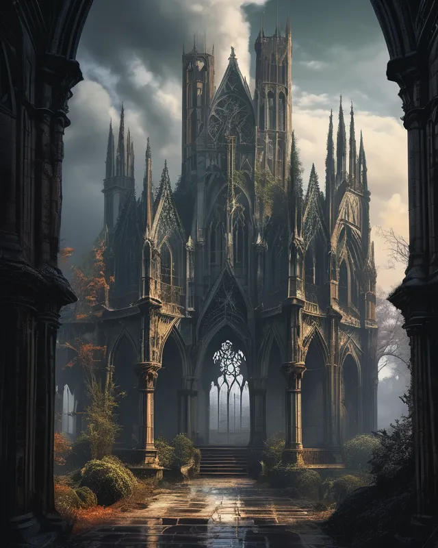 Gothic landscare, digital painting, - AI Photo Generator - starryai