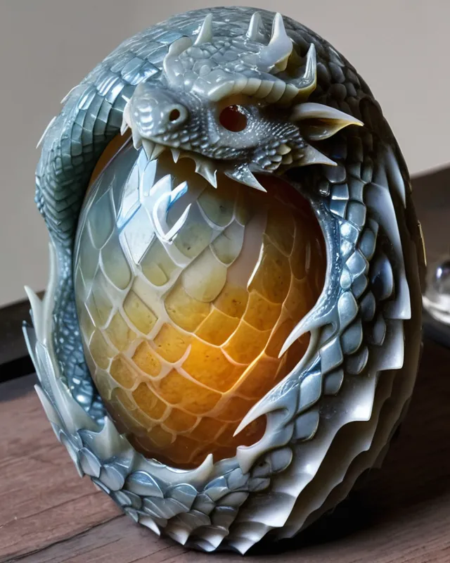 a dragon egg carved from quartz - Free AI Photo Generator - starryai
