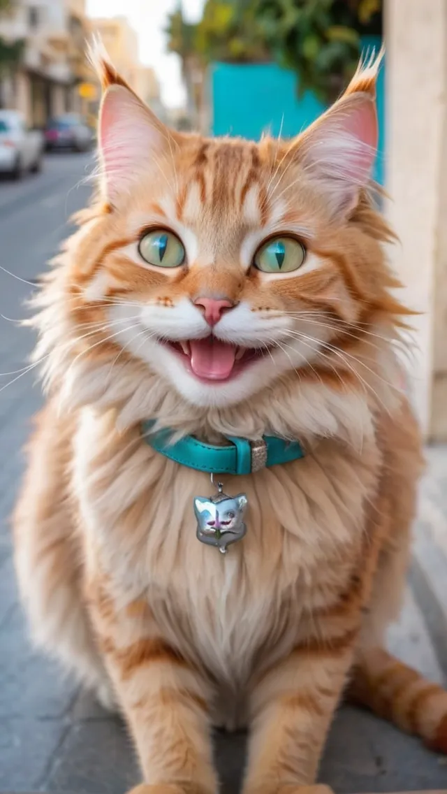 a cute happy smiling cat a very - Free AI Photo Generator - starryai