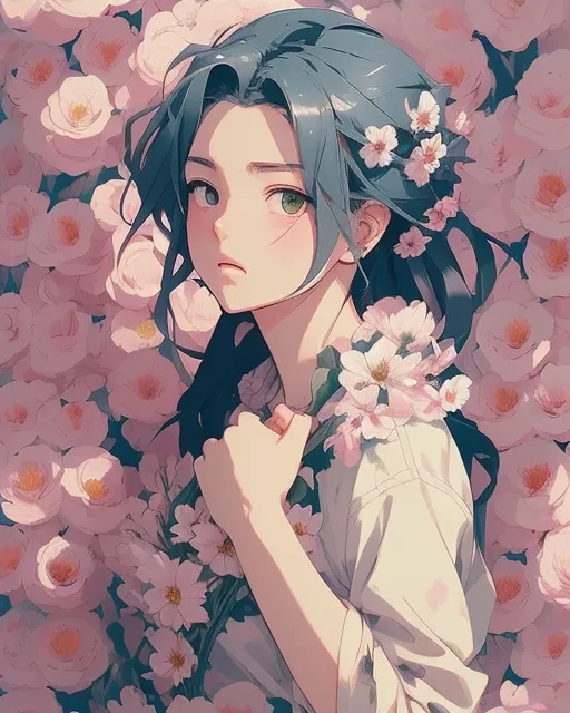 Flowers, girl 