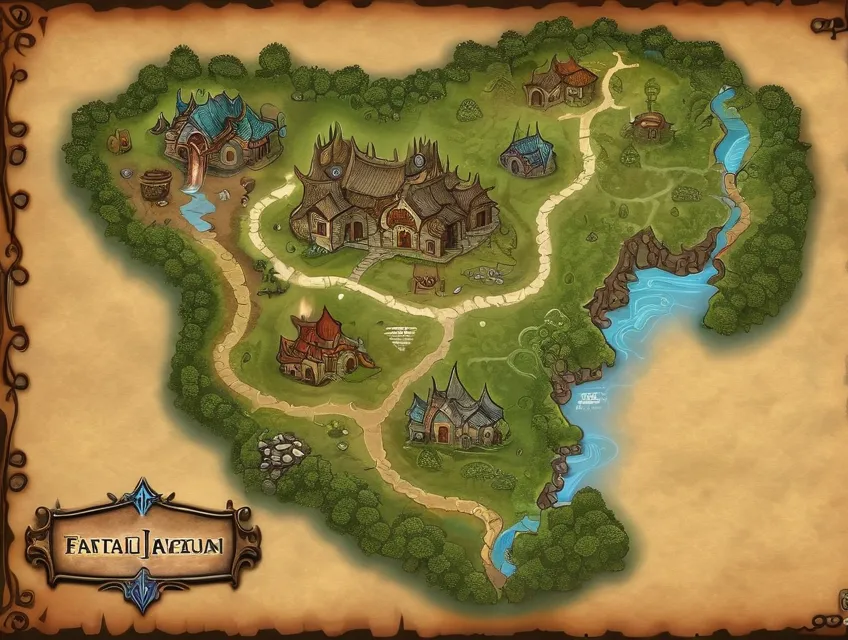 Fantasy game map art - Free AI Photo Generator - starryai