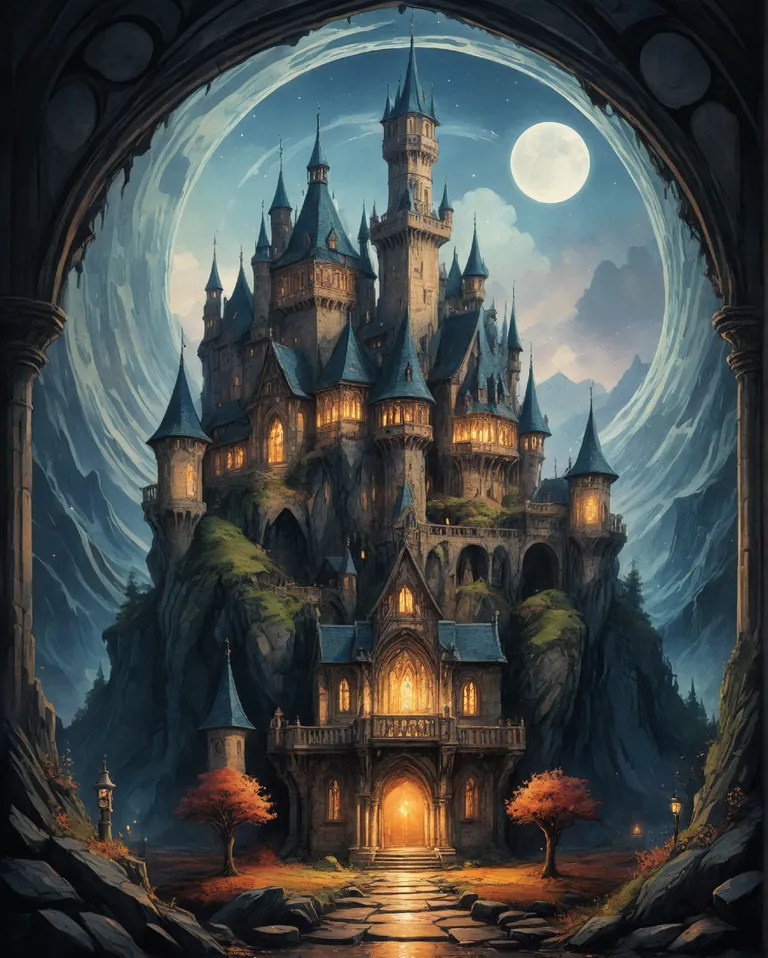 A painting a castle - Free AI Photo Generator - starryai