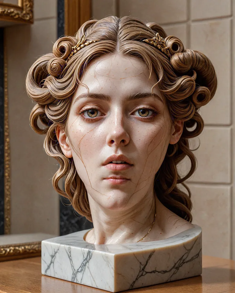 Marble Medusa statue head from - Free AI Photo Generator - starryai