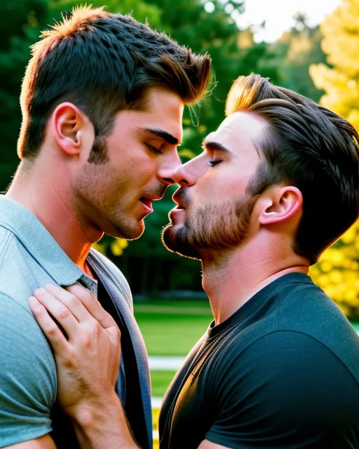 Zac Efron and Chris evans kissing 