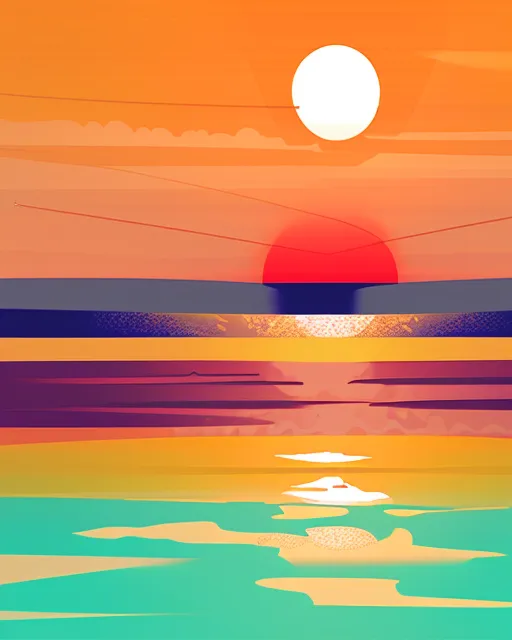 Random Sunset Generator beautiful sunset - Free AI Photo Generator - starryai