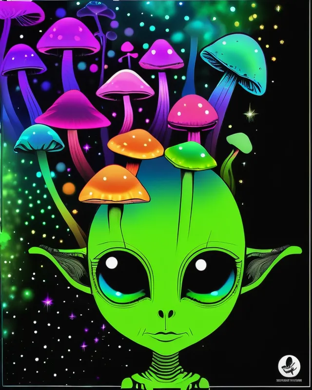 Alien mushrooms - Free AI Photo Generator - starryai