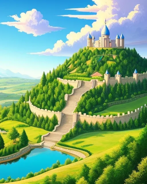 Kingdom on a hill - AI Photo Generator - starryai