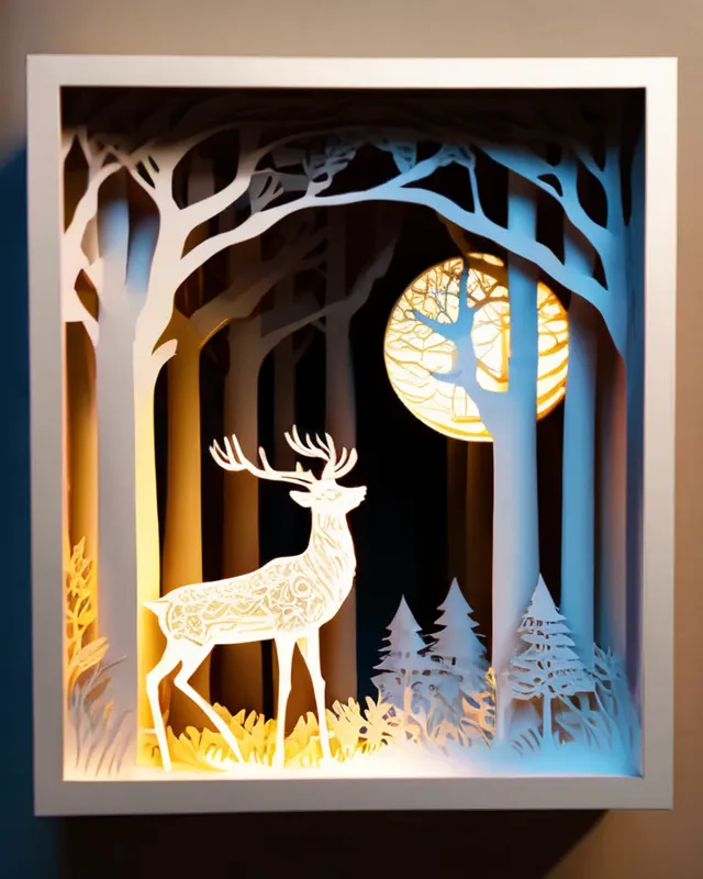 A backlit 3D shadowbox depicting - Free AI Photo Generator - starryai