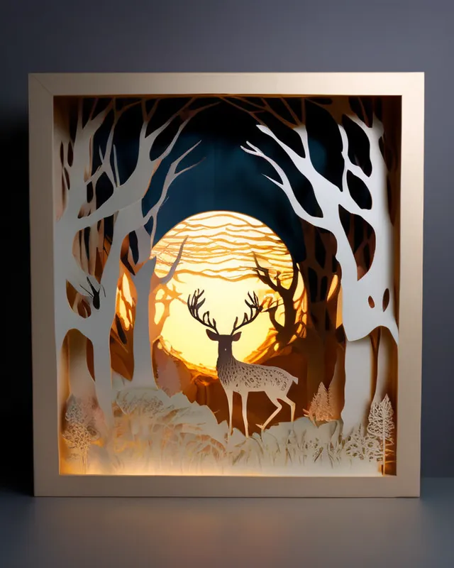 A backlit 3D shadowbox depicting - Free AI Photo Generator - starryai