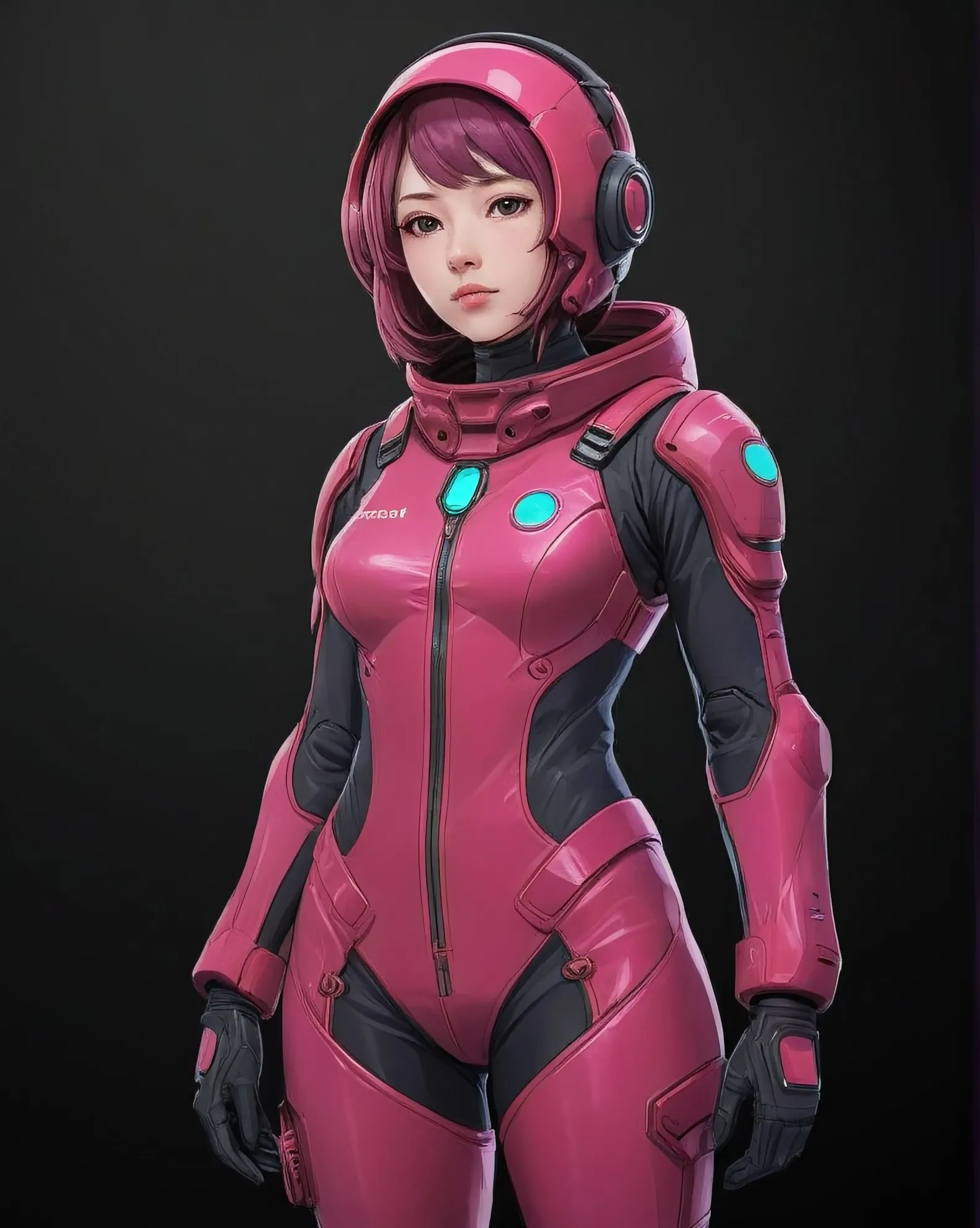 Dark pink female space suit. Among us us. 