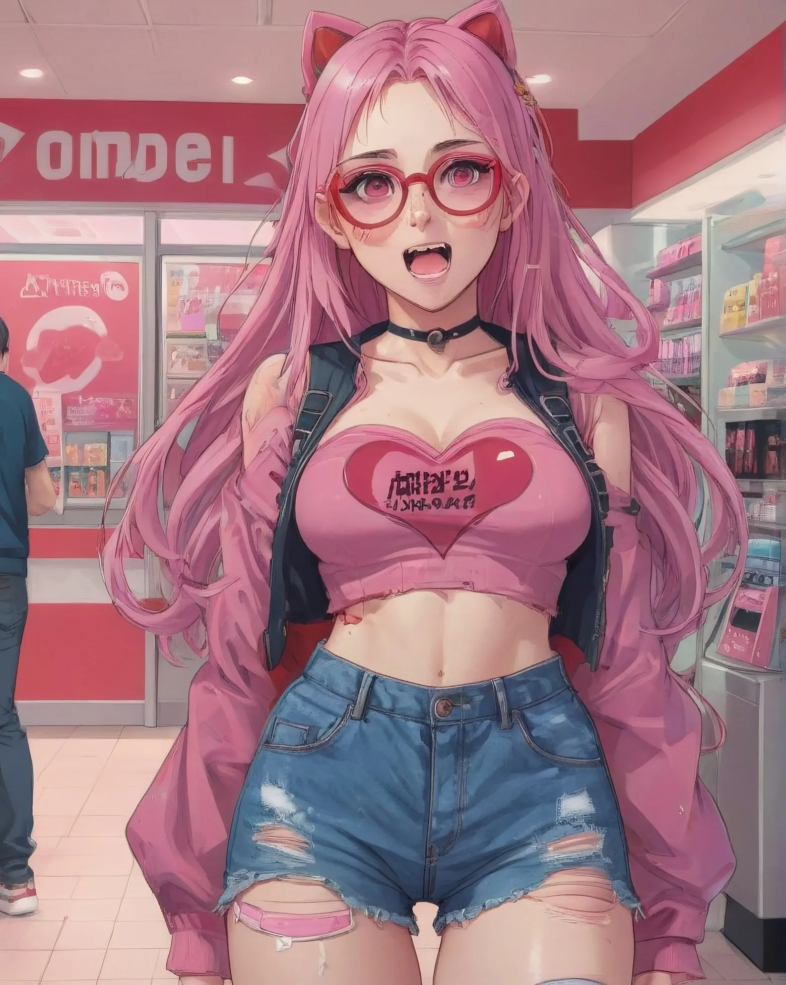Pink anime girl - Free AI Photo Generator - starryai