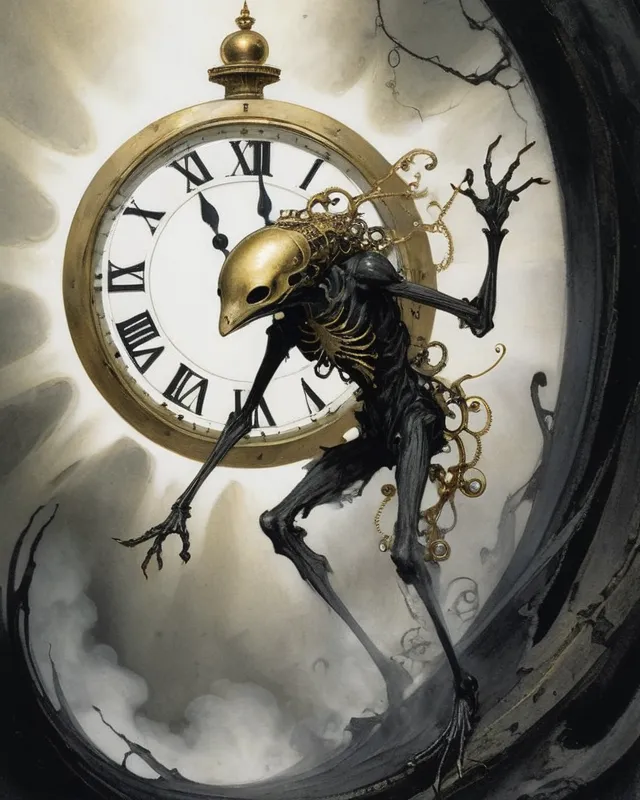 A small creature a clock as a its - Free AI Photo Generator - starryai