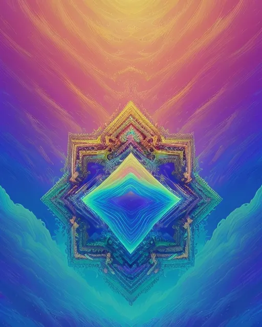 The forth dimension, digital painting,  digital illustration,  extreme detail,  digital art,  4k,  ultra hd, astral, galactic, psychedelic, geometric, radiant, bismuth, complex, holographic, hyperdetailed, infinity, intricate, elaborate, meticulous, entangled, vapor, parallax, photorealistic