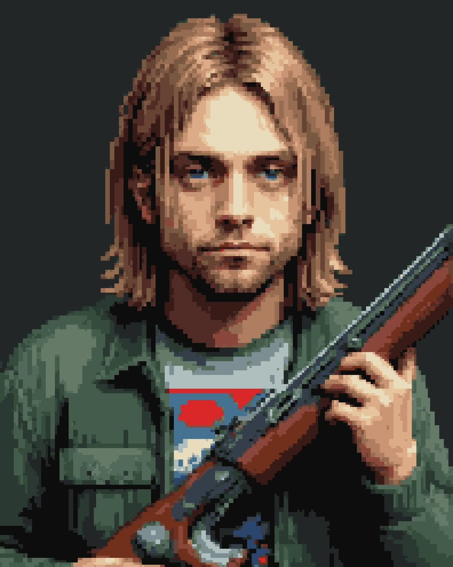 Kurt Cobain shotgun AI Photo Generator starryai