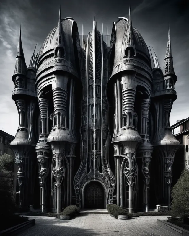 Giger Building A building distinguished its are - Free AI Photo Generator - starryai