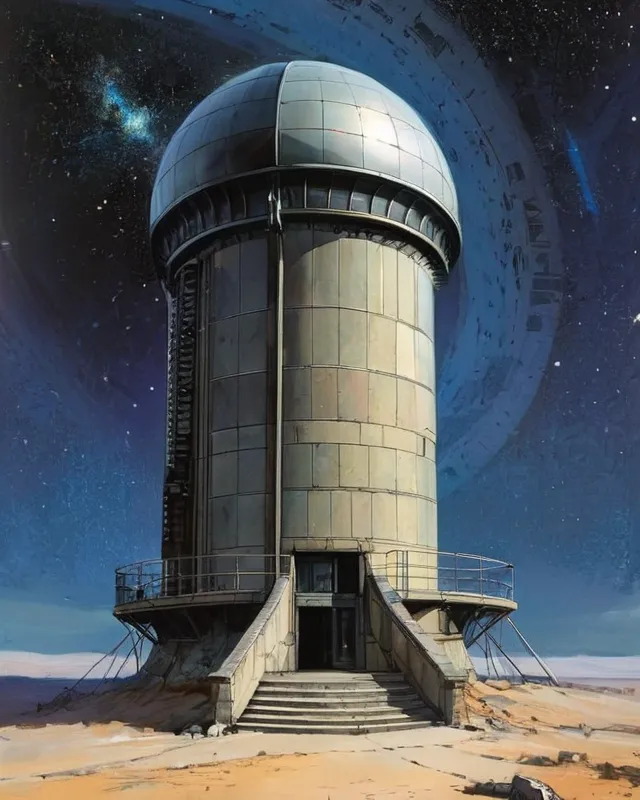 Observatory tower, cosmic Enki - Free AI Photo Generator - starryai