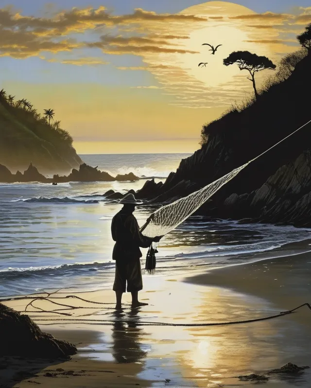 A fisherman By Tim Burton