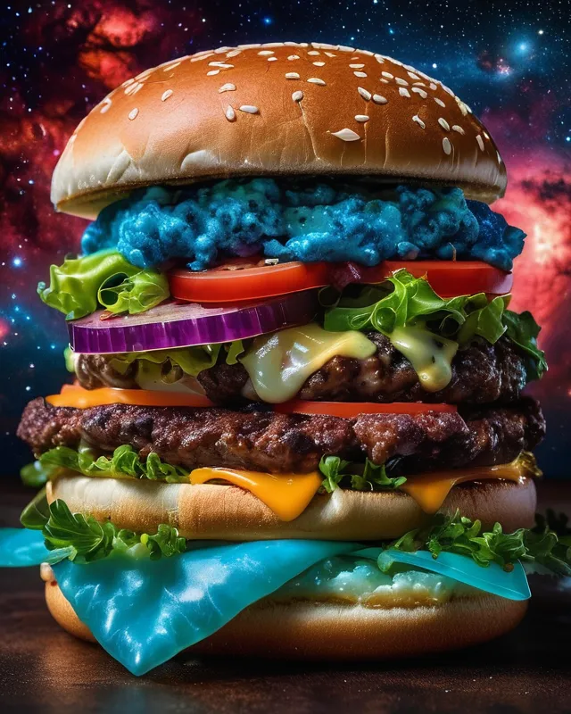 Space Cheeseburger - AI Photo Generator - starryai