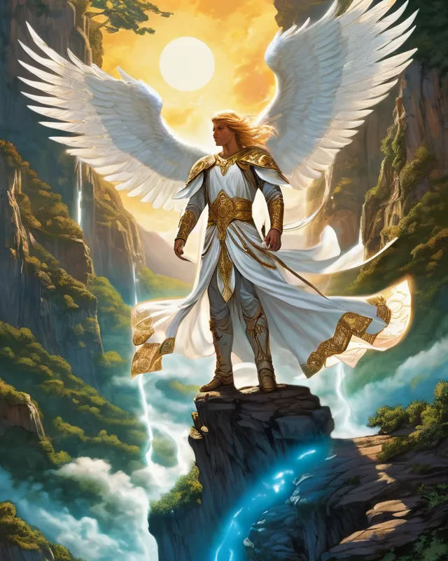 bright male god dawn, a glorious - Free AI Photo Generator - starryai