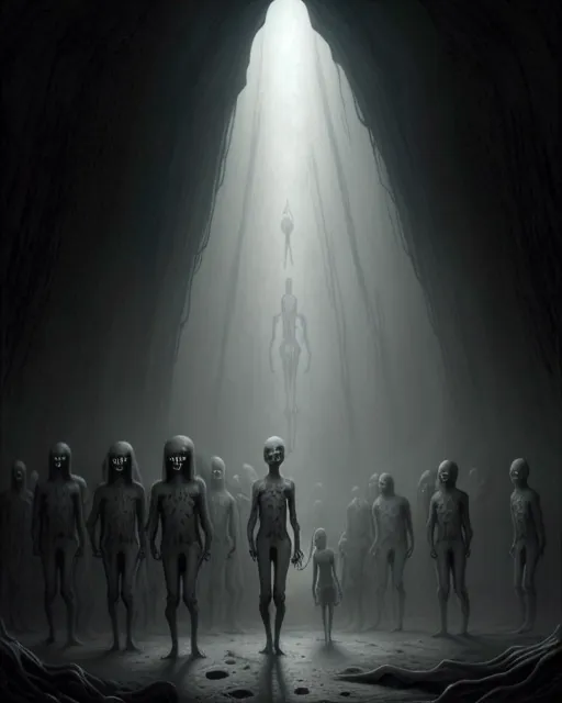 Creepy cave ancient paintings - - Free AI Photo Generator - starryai