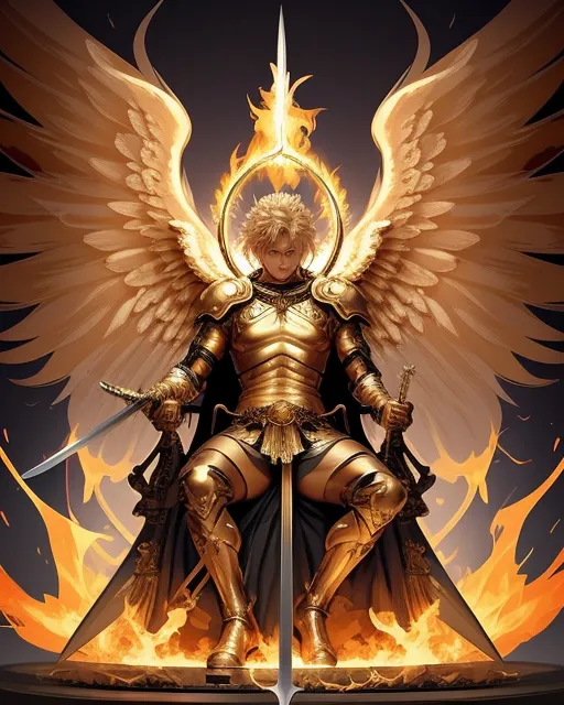 Brilliant warrior angel judgement - Free AI Photo Generator - starryai