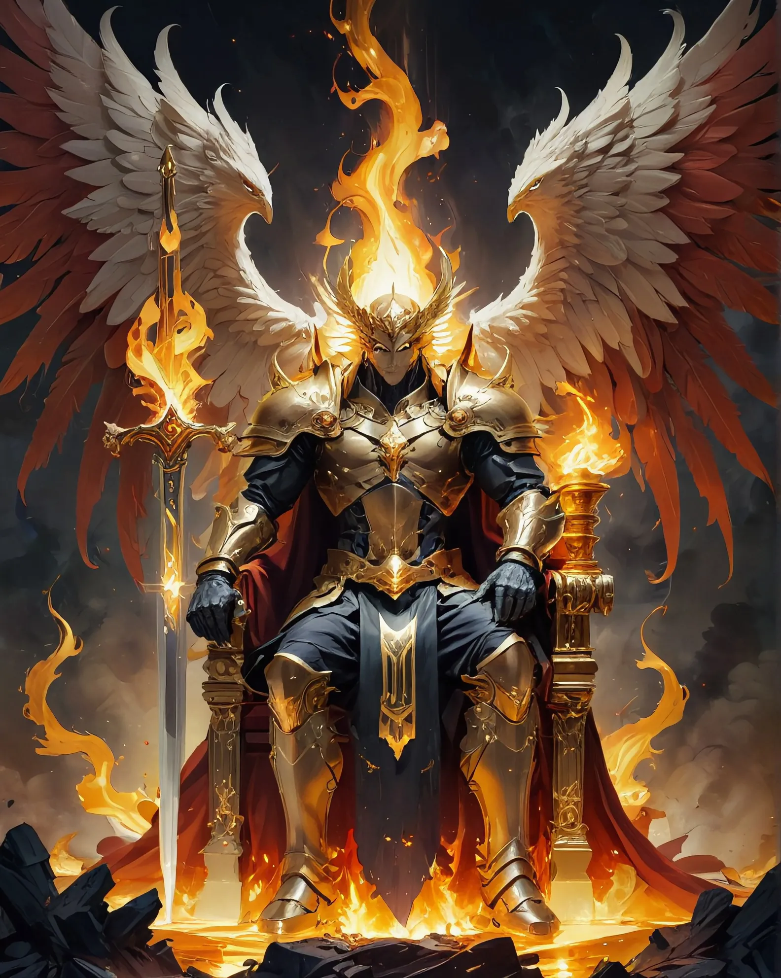 Brilliant warrior angel judgement - Free AI Photo Generator - starryai