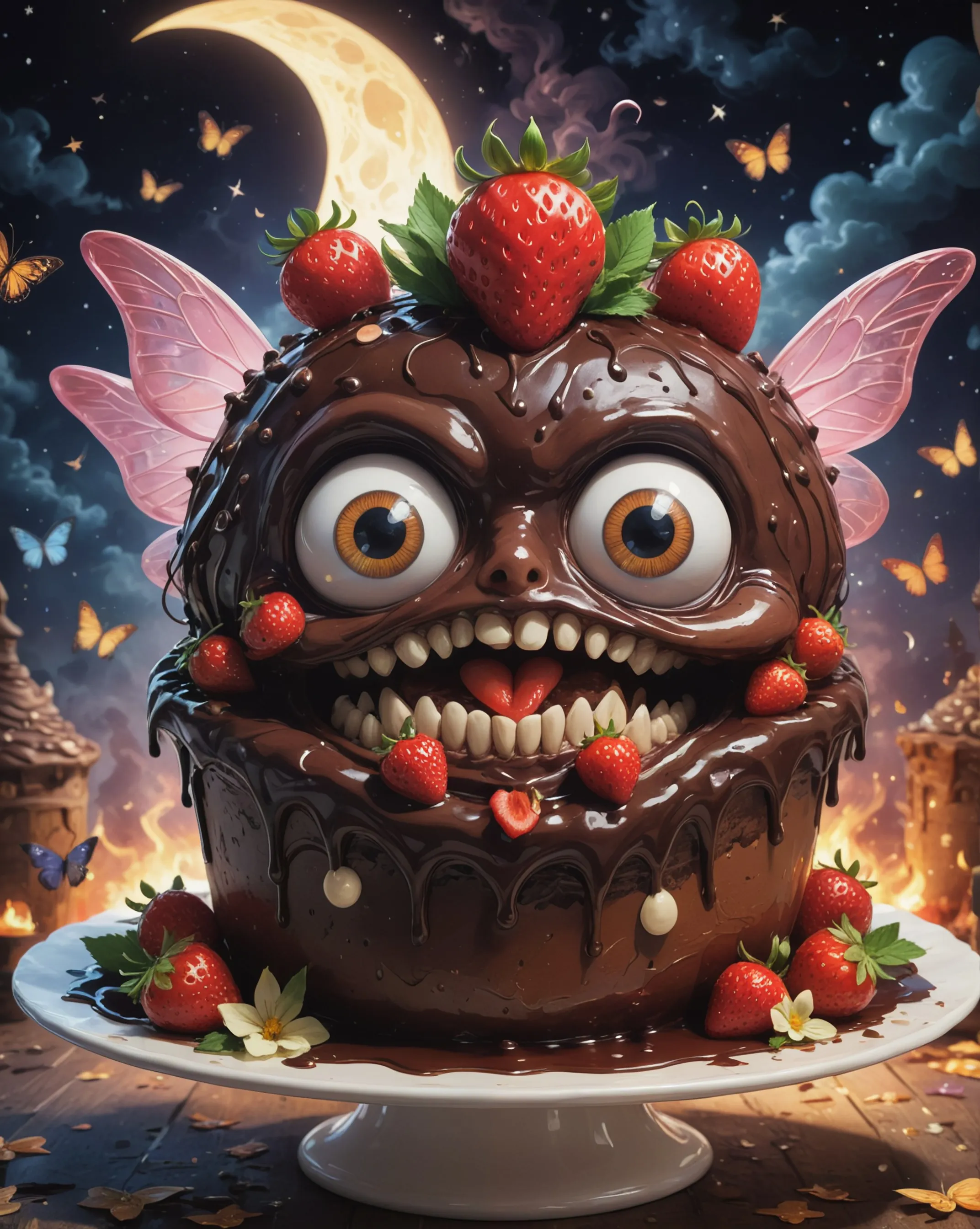 Strawberry Chocolate Cake - Free AI Photo Generator - starryai