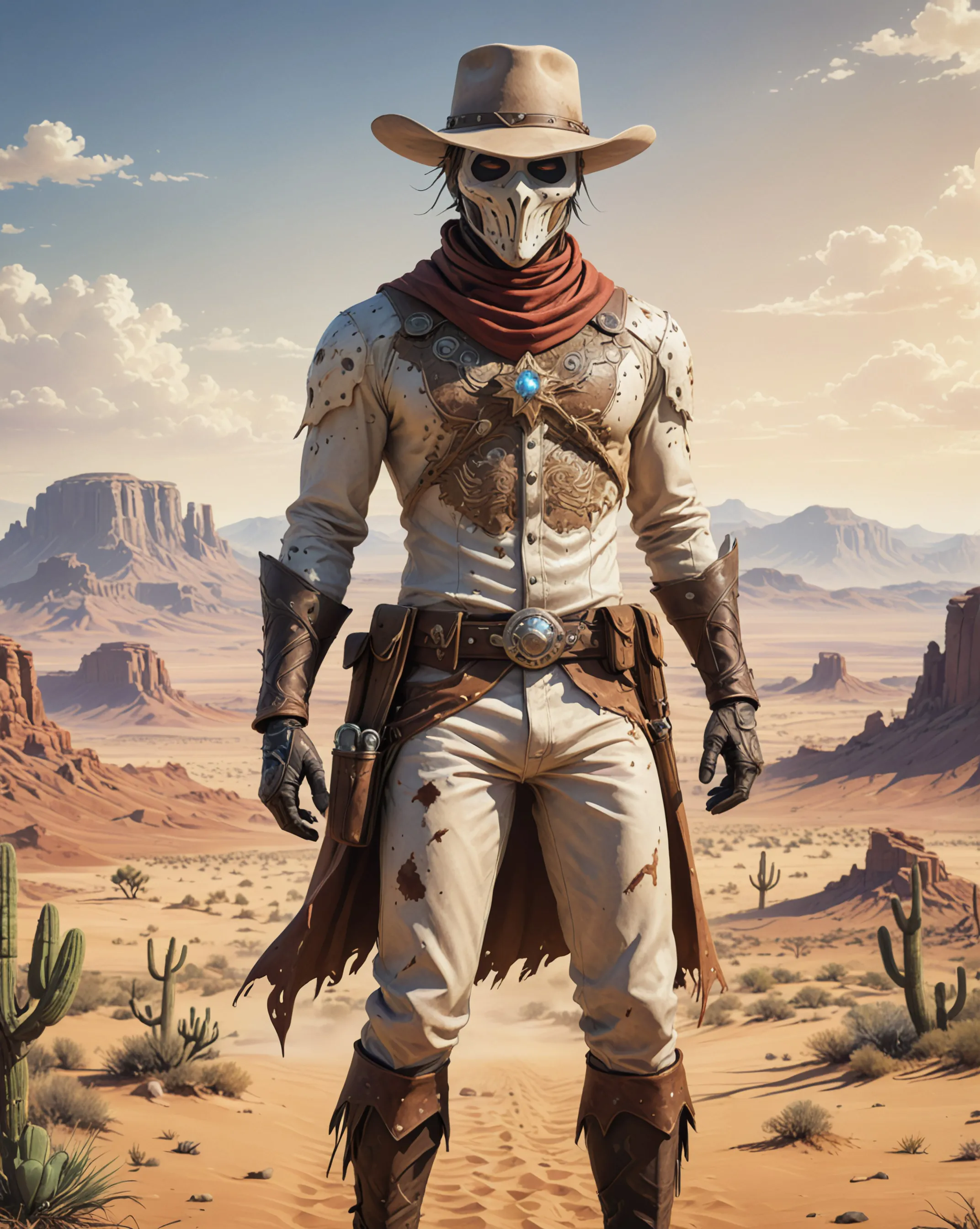 A humanoid figure wearing a mask - Free AI Photo Generator - starryai