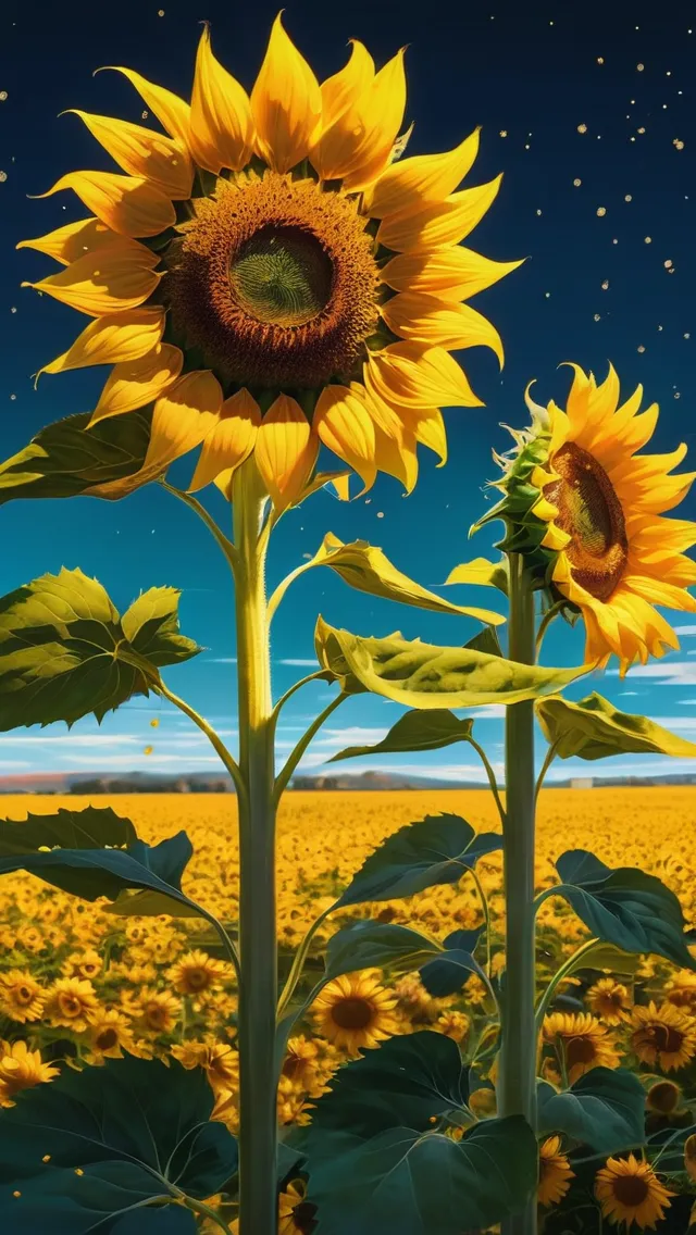 A sunflower field full bloom, its - Free AI Photo Generator - starryai