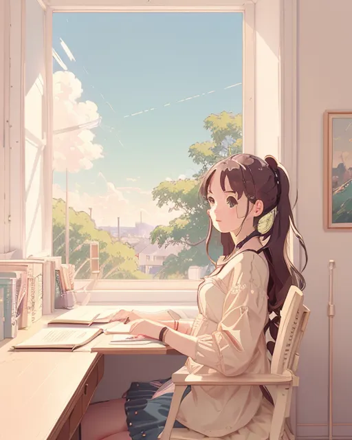 My cute study room aesthetic 8k cute - AI Photo Generator - starryai