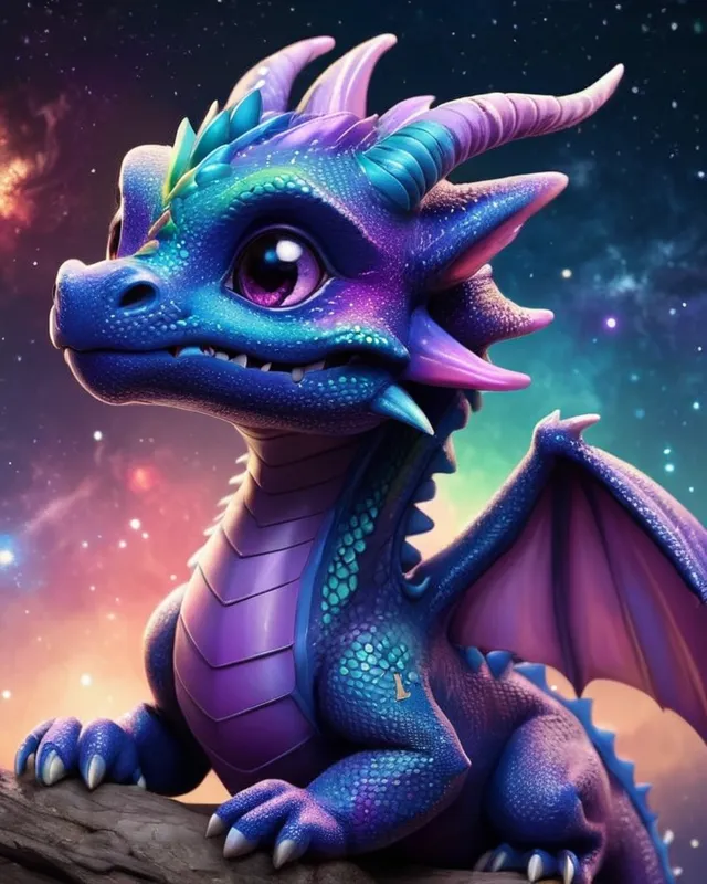 Cute Galaxy dragon (very - Free AI Photo Generator - starryai