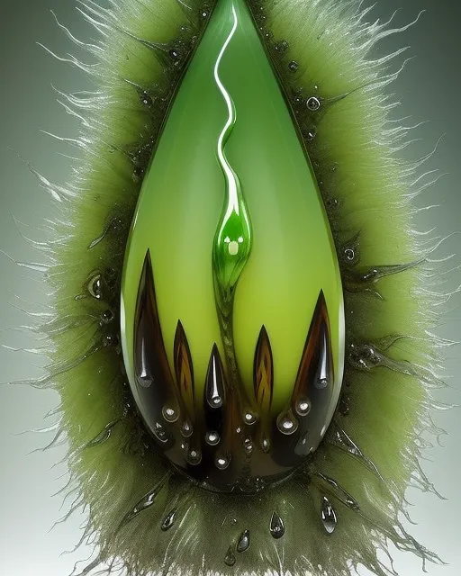 Alien plant with fangs dripping acid, gossamer, polished, beautiful, hyperdetailed, intricate, earth art