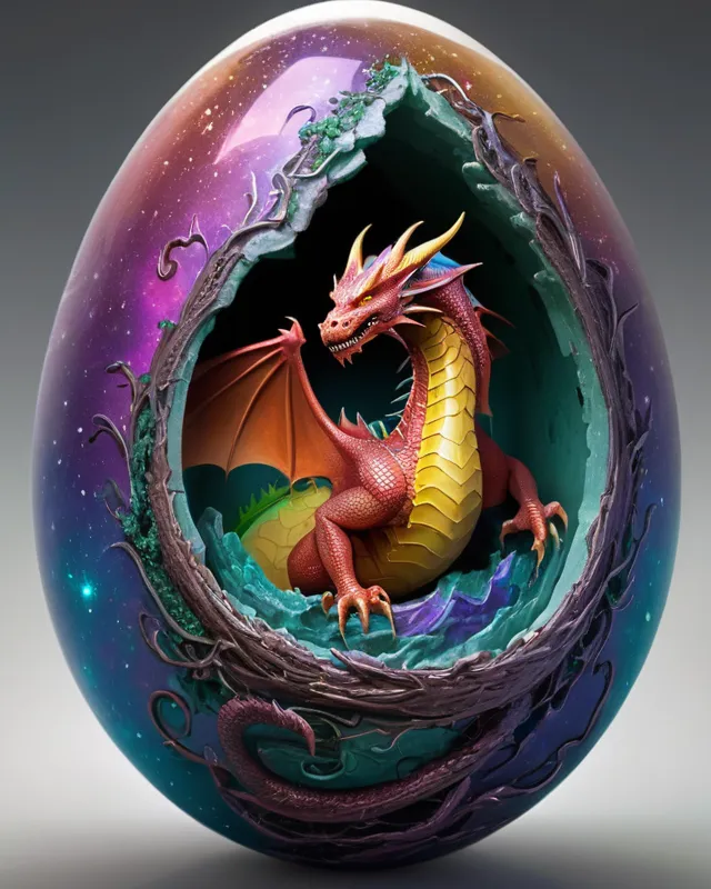dragon within egg, fantasy art, - Free AI Photo Generator - starryai