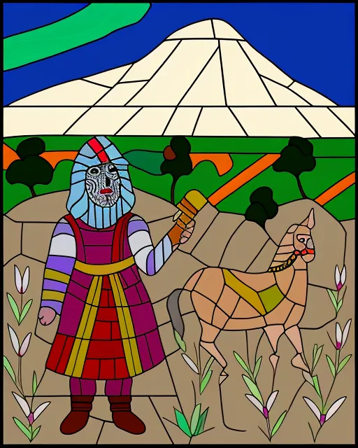 Assyrian siege on Jerusalem, biblical, stained glass