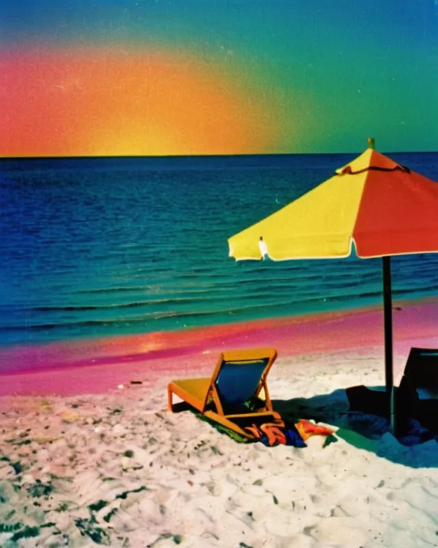 Florida beach scene in the 1970s psychedelic experience 