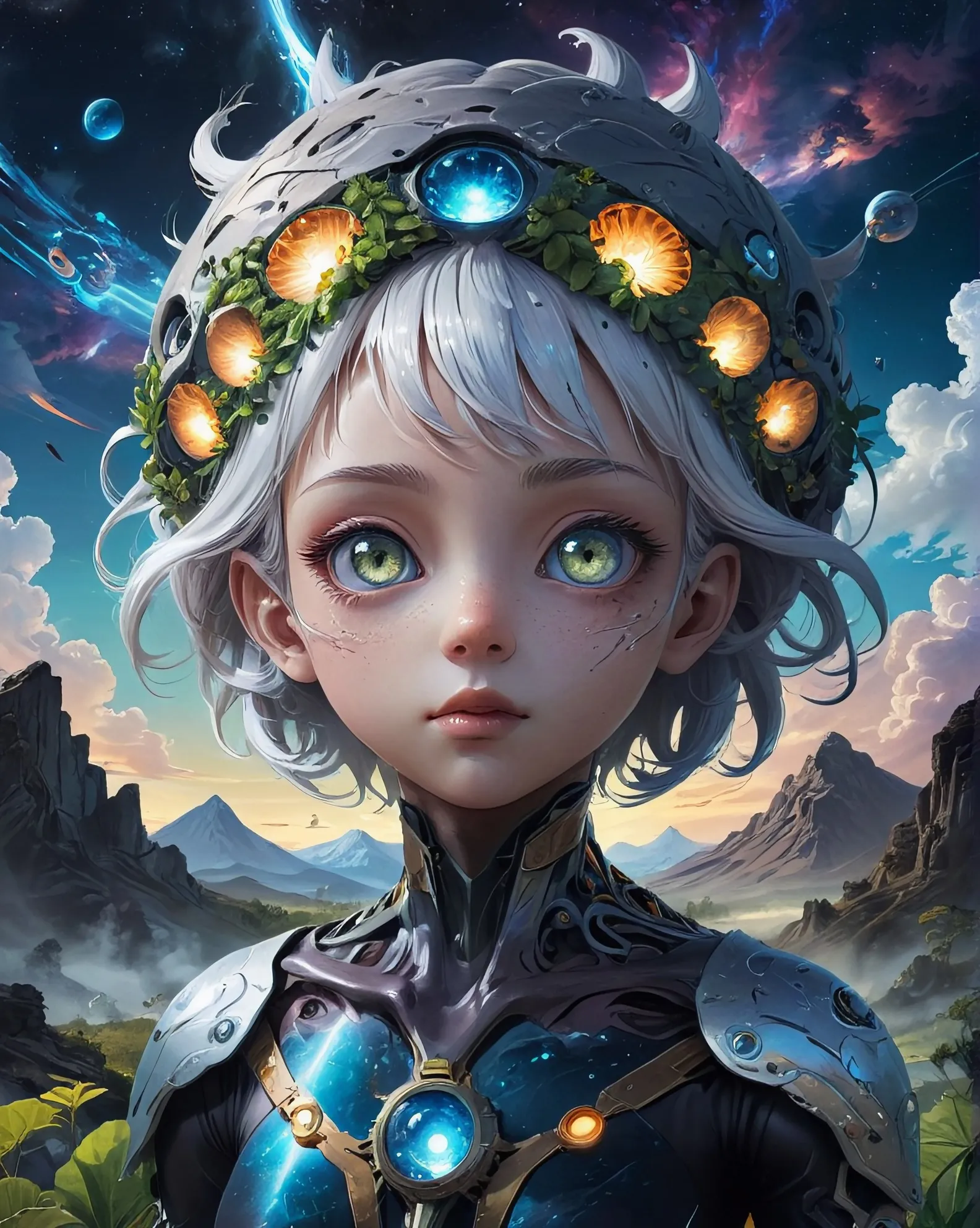 A cosmic being from inner earth, - Free AI Photo Generator - starryai